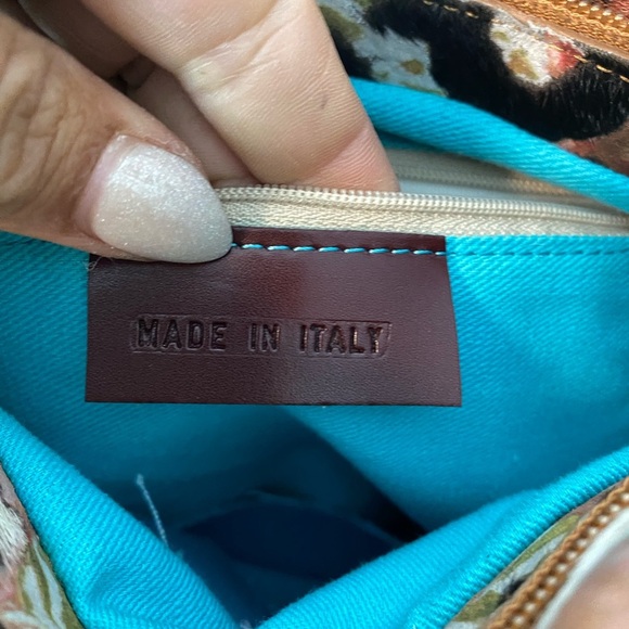 Made in Italy - Calf hair Marbled Multicolor Women's Bag - side pockets- Pinks & - Picture 2 of 4